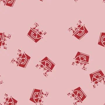 Spring cleaning spring glyph vector seamless pattern Stock Illustration