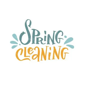 Spring Cleaning - textured lettering text for card, advertising, info message Stock Illustration