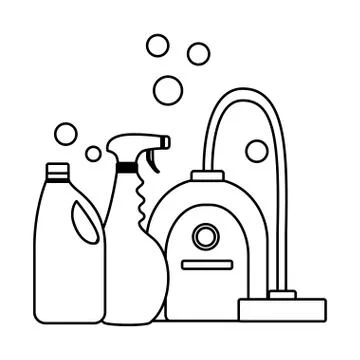 Spring cleaning tools Illustrazione stock