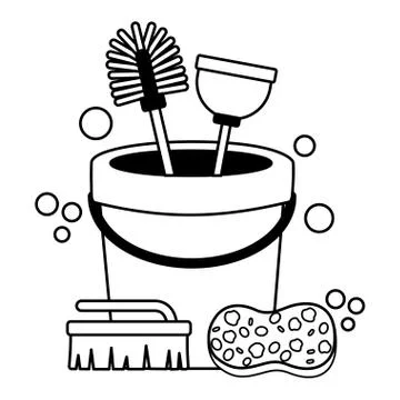Spring cleaning tools Illustrazione stock