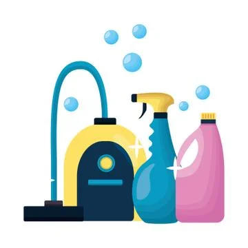 Spring cleaning tools Illustrazione stock