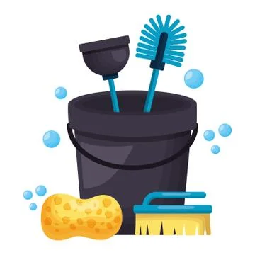 Spring cleaning tools Illustrazione stock