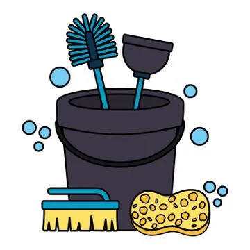 Spring cleaning tools Illustrazione stock