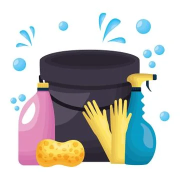 Spring cleaning tools Illustrazione stock