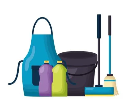 Spring cleaning tools Illustrazione stock