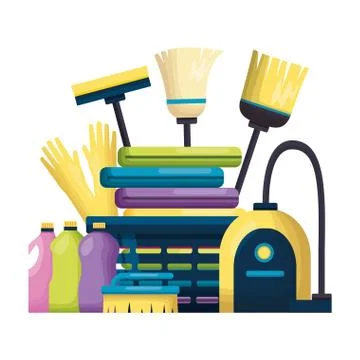 Spring cleaning tools Illustrazione stock