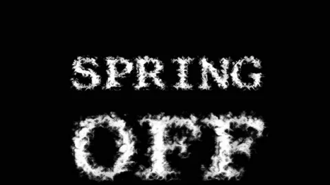 Spring Off cloud text effect black isolated background Stock Footage 139637179