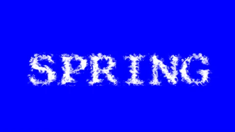 Spring cloud text effect blue isolated background Stock Footage 138721837