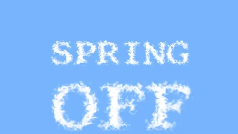 Spring Off cloud text effect sky isolated background Stock Footage 139637187
