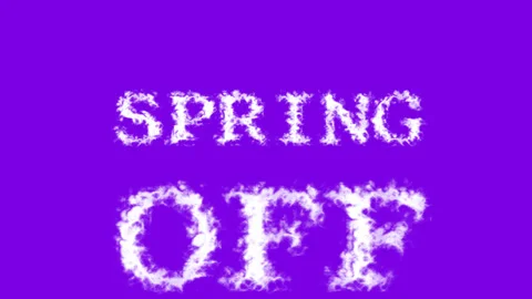 Spring Off cloud text effect violet isolated background Stock-Footage 139637206
