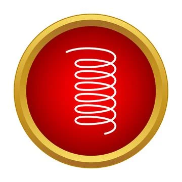 Spring coil elastic metal icon in red circle Stock Illustration