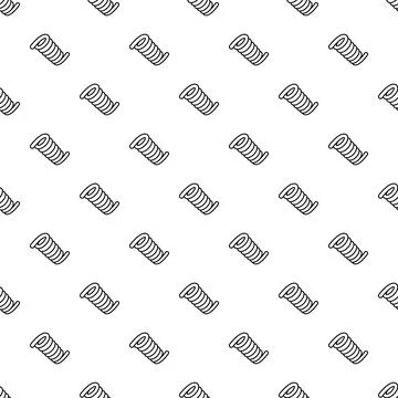 Spring coil outline black and white seamless pattern Illustrazione stock