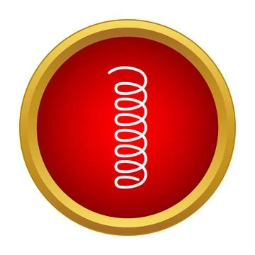 Spring coil wire icon inside red circle badge Stock Illustration