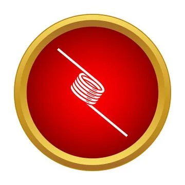 Spring coil wire icon in red circle Stock Illustration