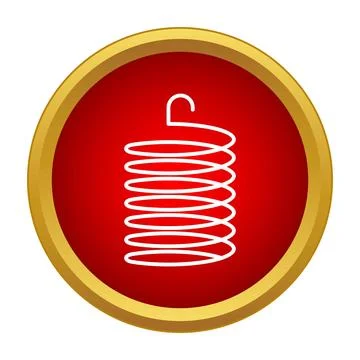 Spring coil wire icon on red button Illustrazione stock