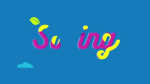 Spring Color Text Stock Footage 87756463