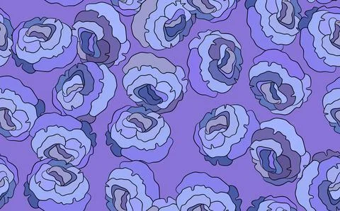 Spring colorful vector illustration with blue roses. Cartoon style. Design for Stock Illustration