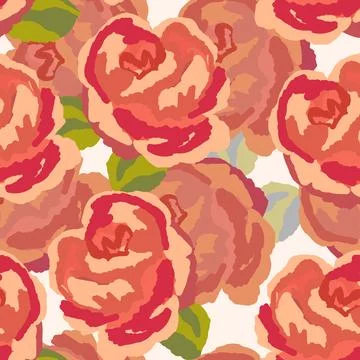 Spring colorful vector illustration with pink roses. Cartoon style. Design for Stockillustratie