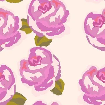 Spring colorful vector illustration with pink roses. Cartoon style. Design for Illustrazione stock