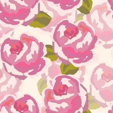 Spring colorful vector illustration with pink roses. Cartoon style. Design for Illustrazione stock