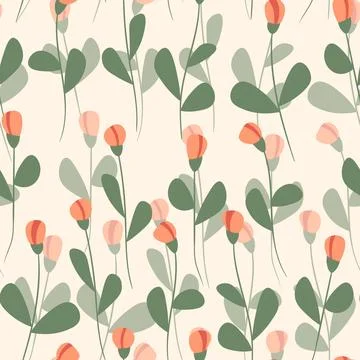 Spring colorful vector illustration with pink roses. Cartoon style. Design for 库存插图