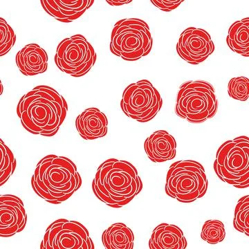 Spring colorful vector illustration with red roses. Cartoon style. Design for Stock Illustration