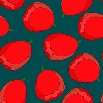 Spring colorful vector illustration with red tulips. Cartoon style. Simple Stock Illustration