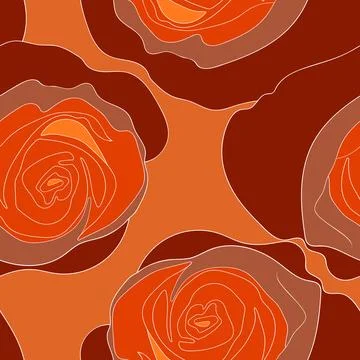 Spring colorful vector illustration with red roses. Cartoon style. Design for Illustrazione stock