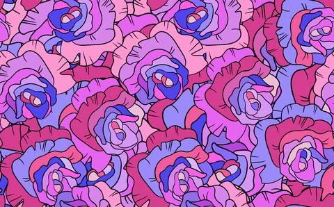 Spring colorful vector illustration with red roses. Cartoon style. Design for イラスト素材