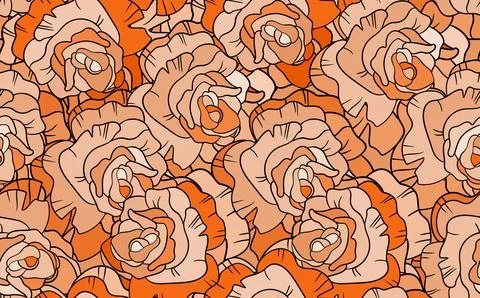 Spring colorful vector illustration with red roses. Cartoon style. Design for イラスト素材