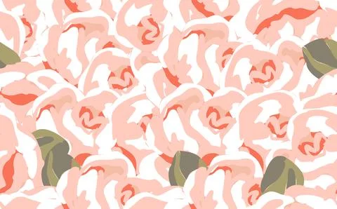 Spring colorful vector illustration with roses. Cartoon style. Fashion print for Stockillustratie