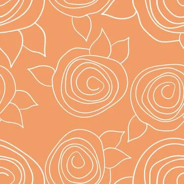 Spring colorful vector illustration with roses. Cartoon style. Design for fabric イラスト素材