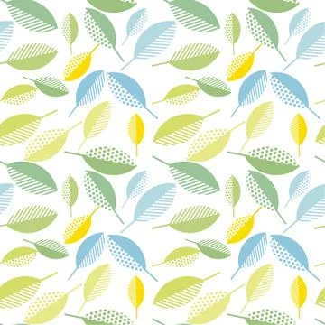 Spring colorfull leaves abstract vector illustration. seamless pattern with m 스톡 일러스트