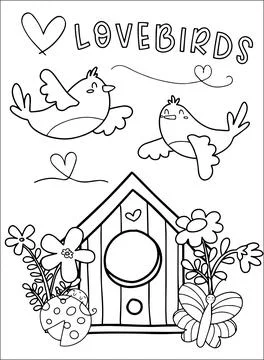 Spring Coloring Pages for Kids Stock-Illustration