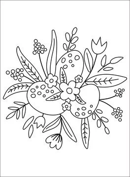 Spring Coloring Pages for Kids Illustrazione stock