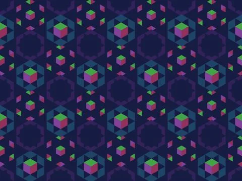 Spring. Colors.  cube.  ornament. Pattern without seams Illustrazione stock