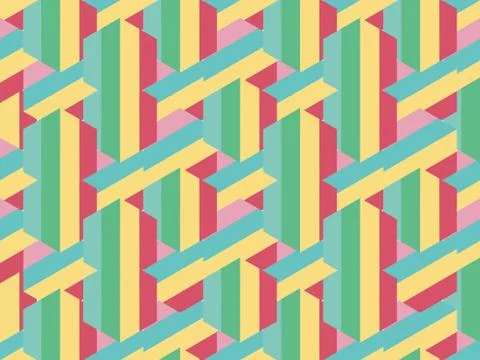 Spring. Colors.  hexagon. Pattern without seams. Stock Illustration
