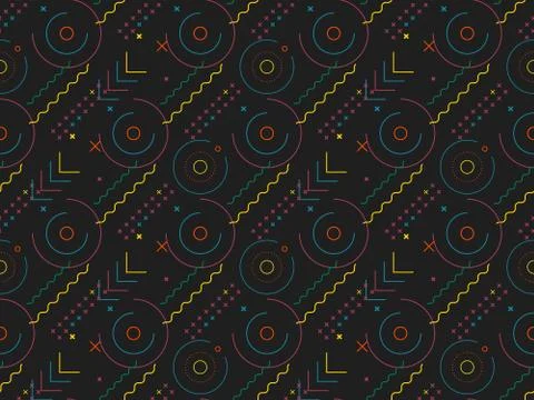 Spring. Colors.  line. circle. Pattern without seams Stock Illustration