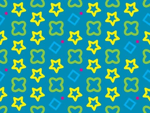 Spring. Colors.  star.  triangle. Pattern without seams Stock Illustration