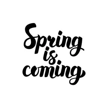 Spring is Coming Lettering Stock Illustration