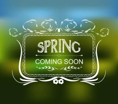 Spring coming soon typographic design Stock Illustration