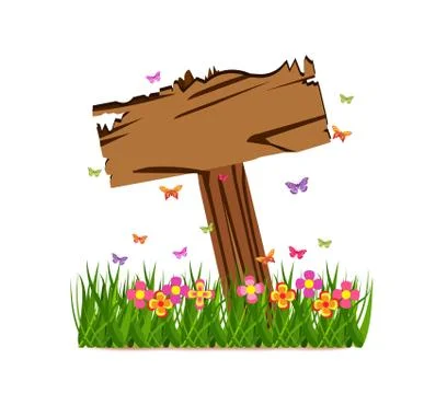 Spring concept with sign post イラスト素材