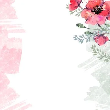 Spring creative background with red poppies. Textured bright background with Stock Illustration