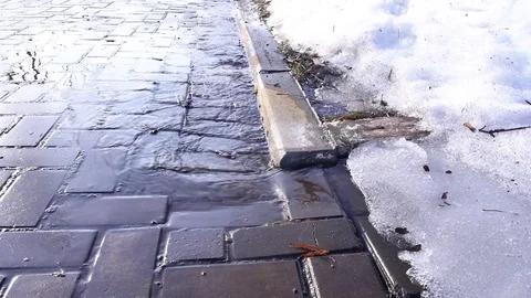 Spring creek melts snow Stock Footage 73172081