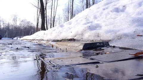 Spring creek melts snow Stock Footage 73172272