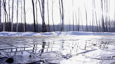 Spring creek melts snow Stock Footage 73172790