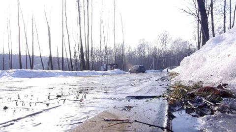 Spring creek melts snow Stock Footage 73173115