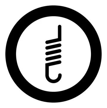 Spring with crochet spiral shape icon in circle round black color vector illu Stock Illustration