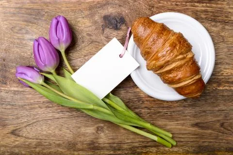 Spring croissant Stock Photos