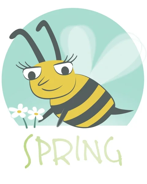 Spring, cute bee flying Stock Footage 301690222